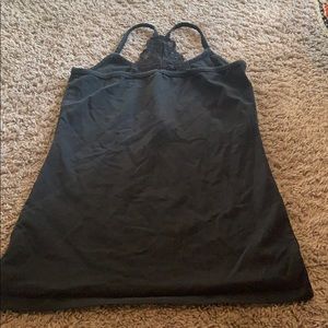 Buckle Black Lace Racerback Tank Top Size L